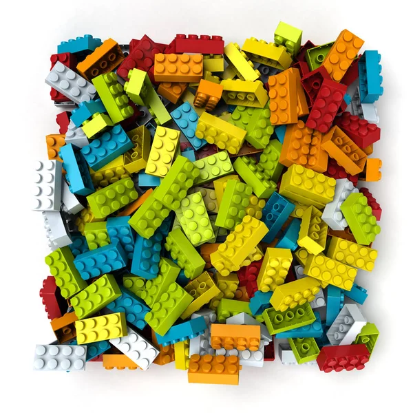 Bloki z tworzywa sztucznego w jasnych kolorach — Zdjęcie stockowe