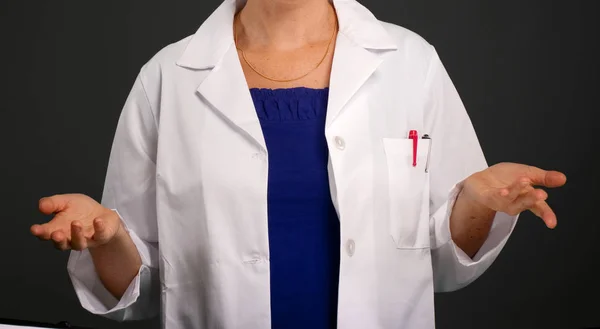 Anonymous female in lab coat
