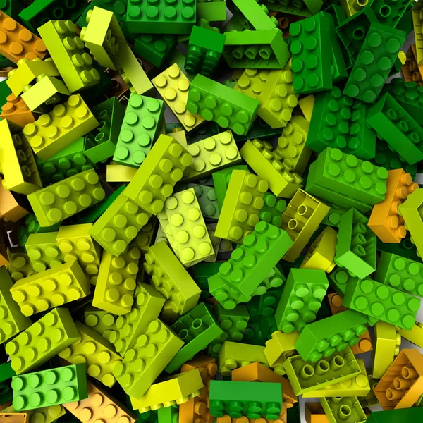 Green plastic blocks — Stock Photo, Image