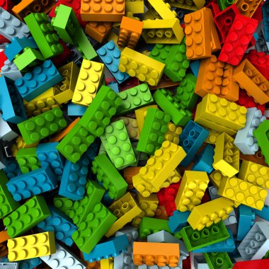 Parlak renklerde plastik bloklar