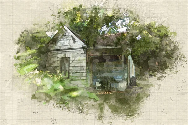 Pittoreska hus målning — Stockfoto
