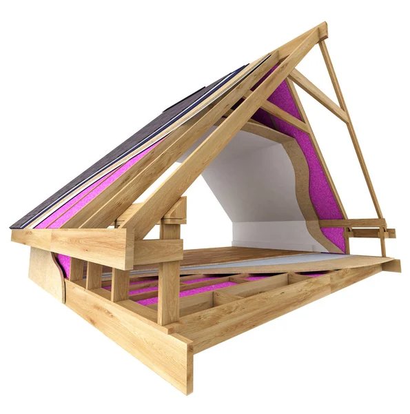 Структура даху, деталі ізоляції — стокове фото