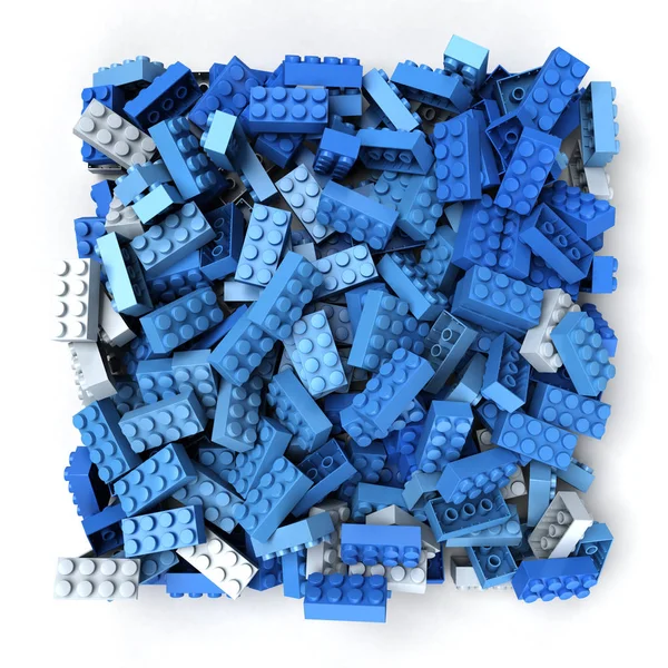 Niebieskie klocki plastikowe — Zdjęcie stockowe
