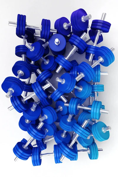 Blue dumbbells — Stock Photo, Image