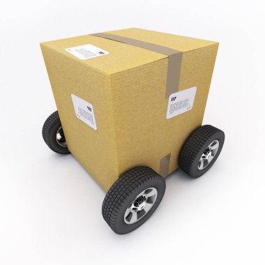 tekerlekli karton kutu