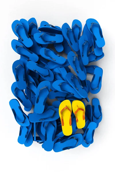 蓝色和黄色拖鞋 — 图库照片