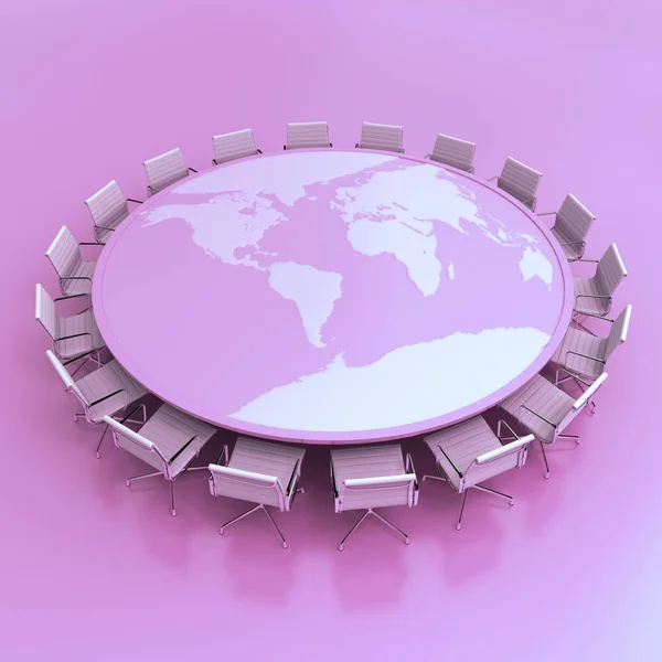 Globalt styrelsemöte rosa — Stockfoto
