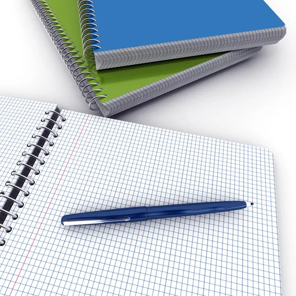 Cuadernos y bolígrafo — Foto de Stock