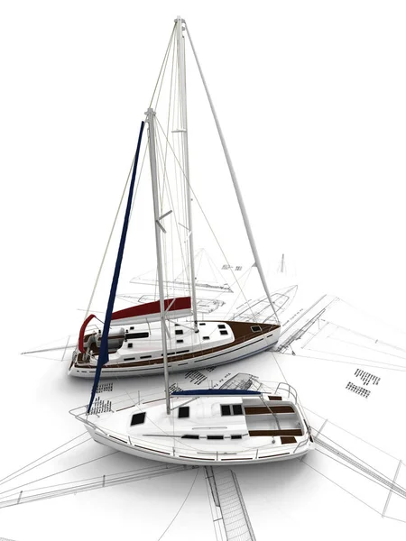 Progettazione barca a vela — Foto Stock