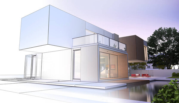 Modern luxurious home project evolution