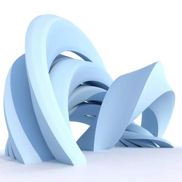 Escultura curvada azul abstrata — Fotografia de Stock