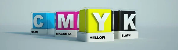 Representación Colores Impresión Cian Magenta Amarillo Negro —  Fotos de Stock