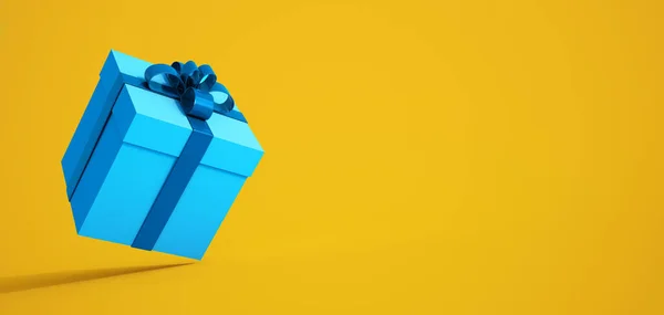 Weergave Van Een Geschenkdoos Geel Turquoise — Stockfoto
