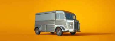 Küçük bir vintage kamyonun 3D görüntülemesi