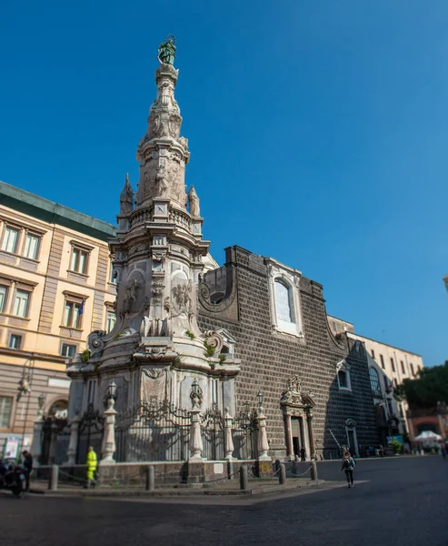 Plaza Gesu Nouvo Nápoles Italia —  Fotos de Stock