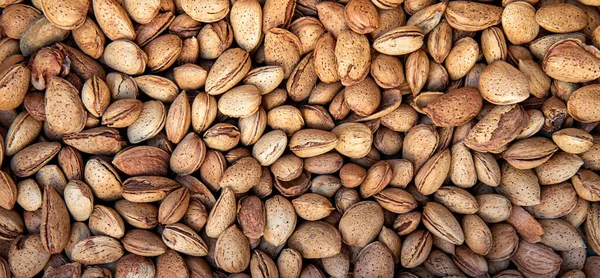 Almendras Maduras Sin Pelar Ideales Para Fondos Texturas — Foto de Stock