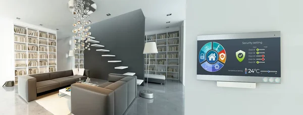 Home automation control station in a modern home