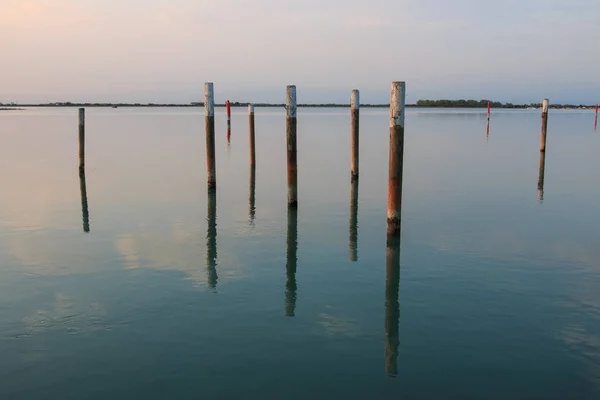 Bibione Lagun Vid Solnedgången — Stockfoto