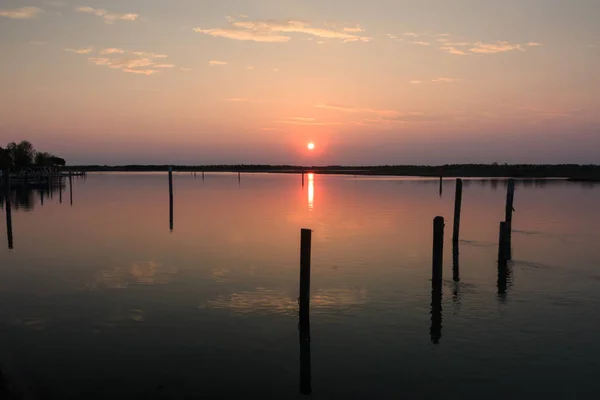 Laguna Bibione Tramonto — Foto Stock