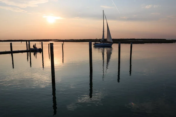 Lagune Bibione Coucher Soleil — Photo