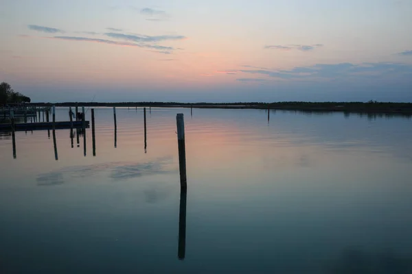 Lagune Bibione Coucher Soleil — Photo