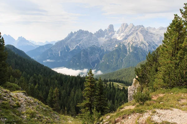 Monte Cristallo Από Την Prato Piazza Δολομίτες — Φωτογραφία Αρχείου