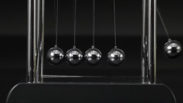 Newton Cradle Physics Concept Action Reaction Cause Effect Balls Newton — Stock Video