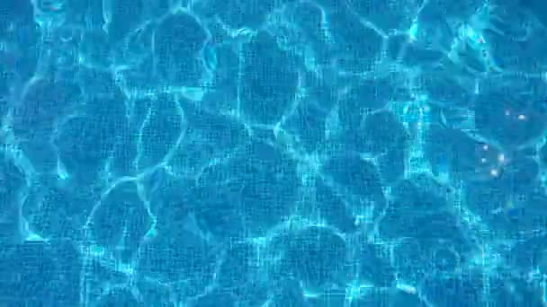 Blaues Wasser Pool Mit Lichtreflexen — Stockvideo