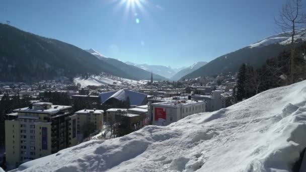 Davos Suiza Enero 2019 Paisaje Invierno Davos Suiza — Vídeo de stock