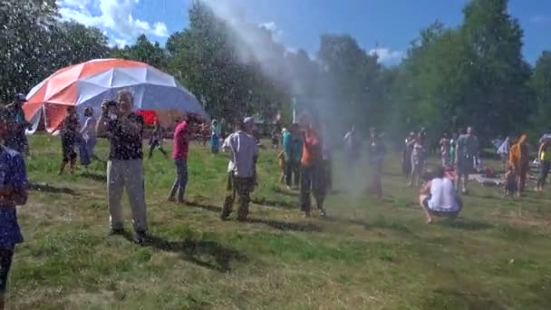 Barnaul Rusland Juli 2019 Art Yoga Festival Rawa Gelukkige Kinderen — Stockvideo