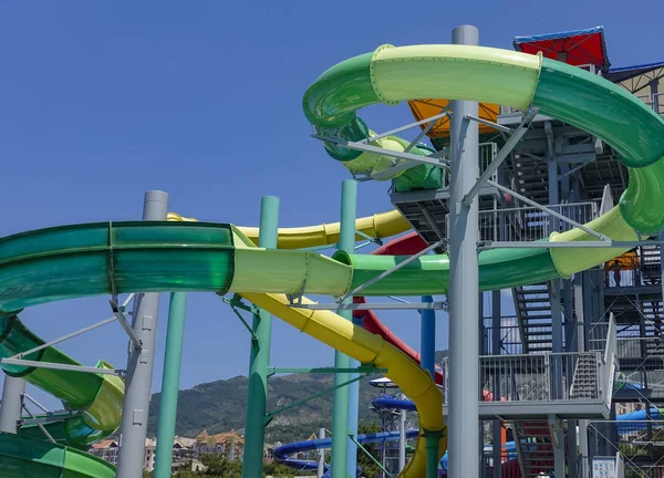 Parque Acuático Con Toboganes Colores Gelendzhik Rusia —  Fotos de Stock