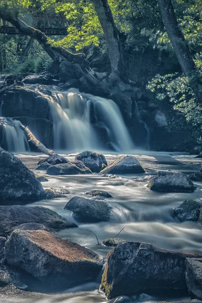 Hallamolla Est Grande Cascade Comté Skane Suède Avec Une Hauteur — Photo