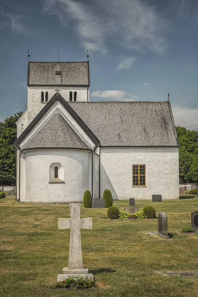 Everods Een Middeleeuwse Lutherse Kerk Everod Regio Skane Zweden Het — Stockfoto