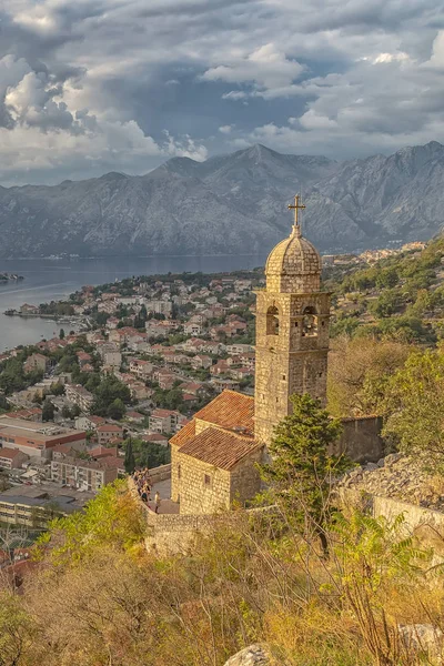 Iglesia Nuestra Señora Remedio Con Vistas Bahía Kotor Montenegro — Foto de Stock
