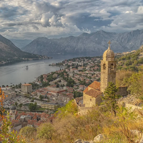 Chiesa Nostra Signora Del Rimedio Affaccia Sulla Baia Kotor Montenegro — Foto Stock