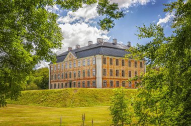 İsveç'in Skane bölgesinde görkemli Christinehof kalenin bir görüntü.