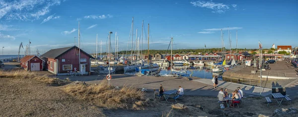 Torekov Szwecja Sierpień 2018 Zdjęcie Panoramiczne Port Mieście Torekov Szwecji — Zdjęcie stockowe