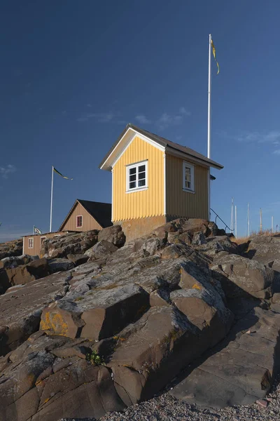 Bild Berömda Lilla Gula Stugan Torekov Den Svenska Kusten — Stockfoto