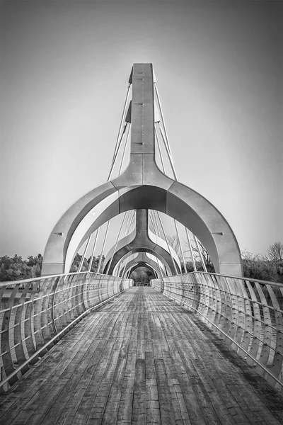 Ponte Solvesborg Mais Longa Ponte Bicicleta Pedestre Europa — Fotografia de Stock