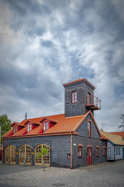 Старое Здание Пожарной Части Ахусе Швеция — стоковое фото