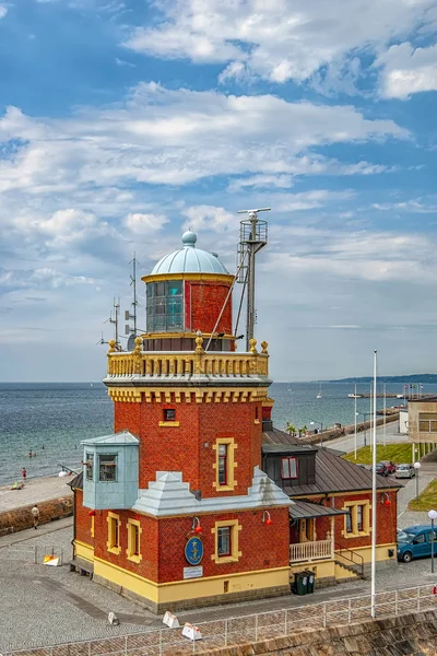 Vecchio Faro Del Porto Helsingborg Svezia — Foto Stock