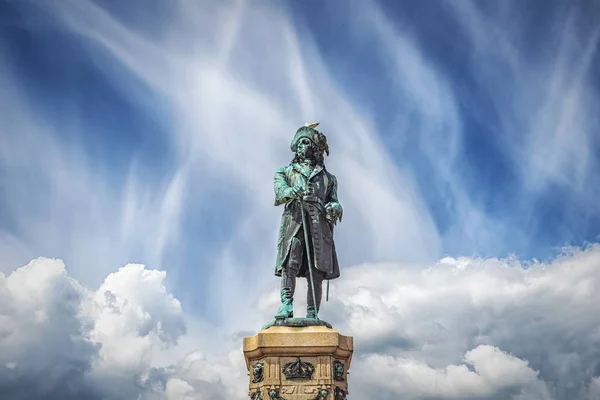 Karlskrona Stotorget król Karl XI pomnik — Zdjęcie stockowe