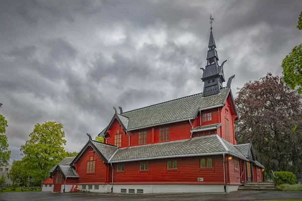 Dřevěný kostel Trondheim Tilfredšet — Stock fotografie