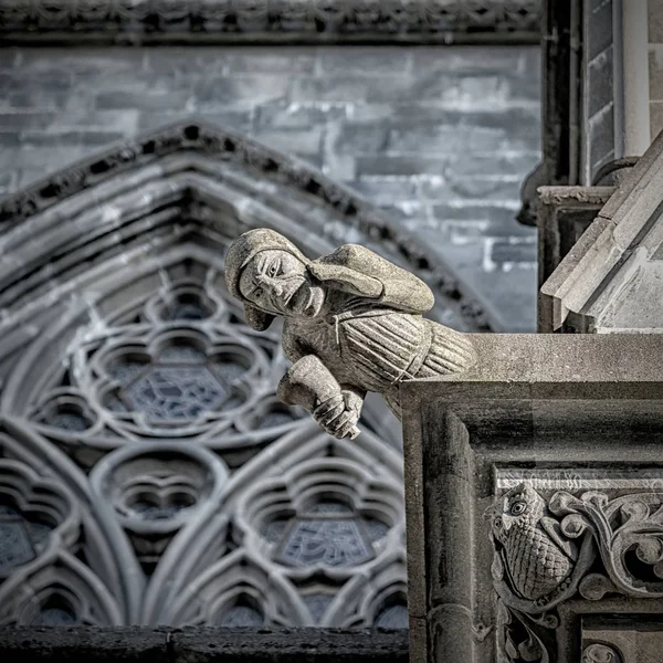 Trondheim Nidaros Katedra Gargoyle chłopa krzycząc — Zdjęcie stockowe