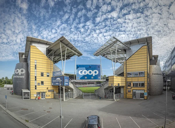 Estádio de futebol de Trondheim vista de canto — Fotografia de Stock