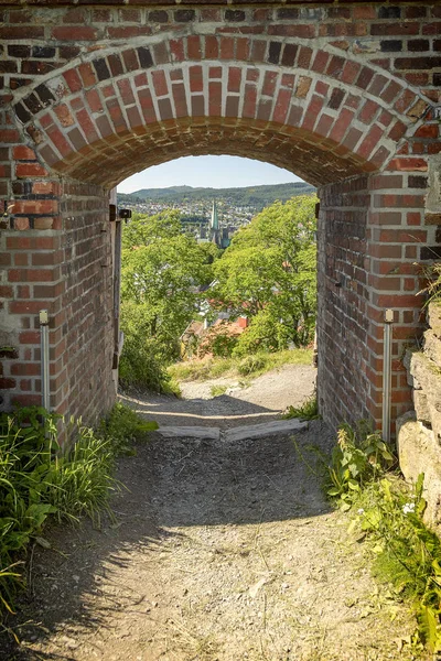 Trondheim Kristiansten Kalesi Kemer Manzaralı — Stok fotoğraf