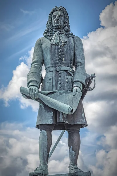 Karlskrona Hans WACHTMEISTER szobor Landmark — Stock Fotó