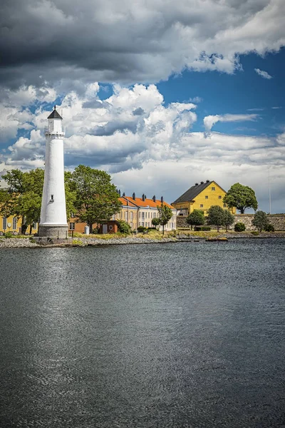 Karlskrona Stumholmen Lighthouse From Opposite Side — Stok Foto