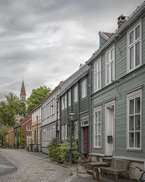 Postranní ulice Trondheim Bakklandet — Stock fotografie