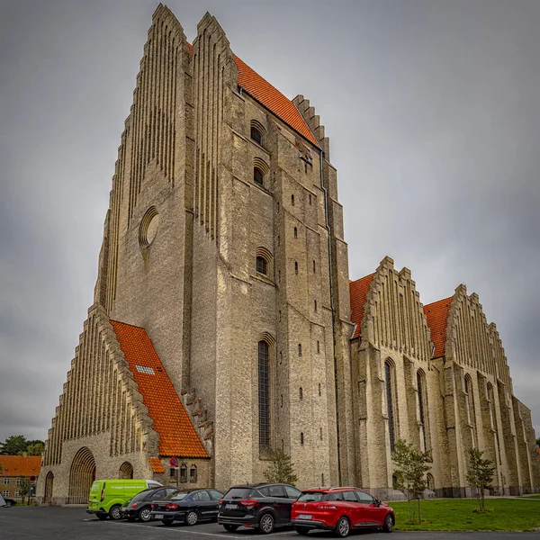 Copenhagen Grundtvigs Church Left Side Front Corner — стокове фото